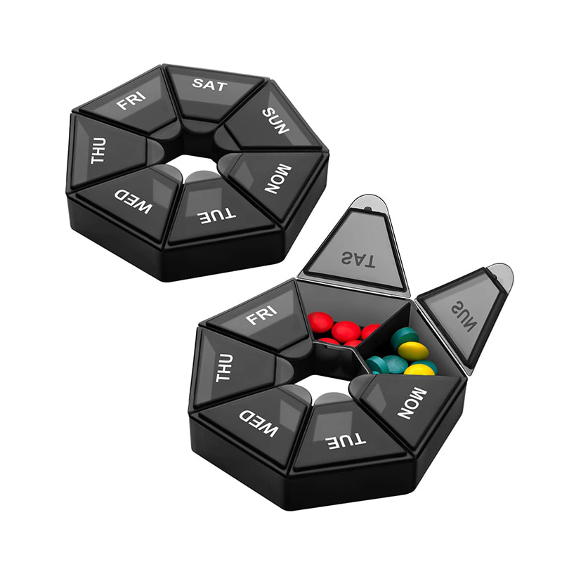 Bærbar ekstra stor ugentlig pille-arrangør til medicin 