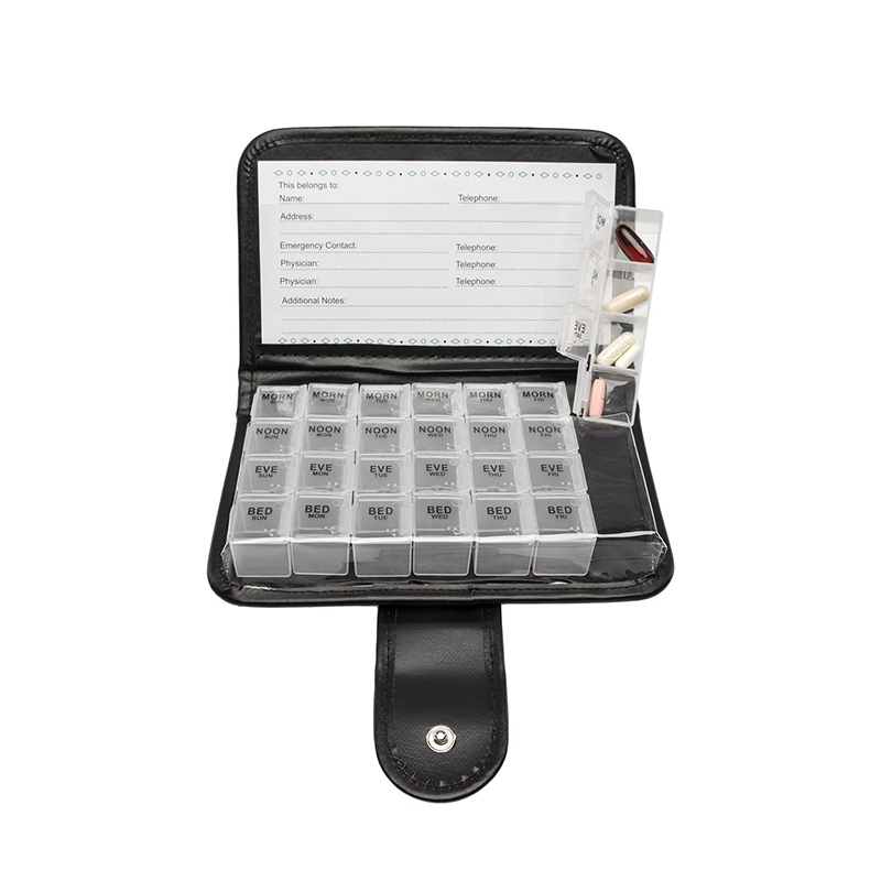 Salgsfremmende mærket ugentlig pilleæske til rejser 