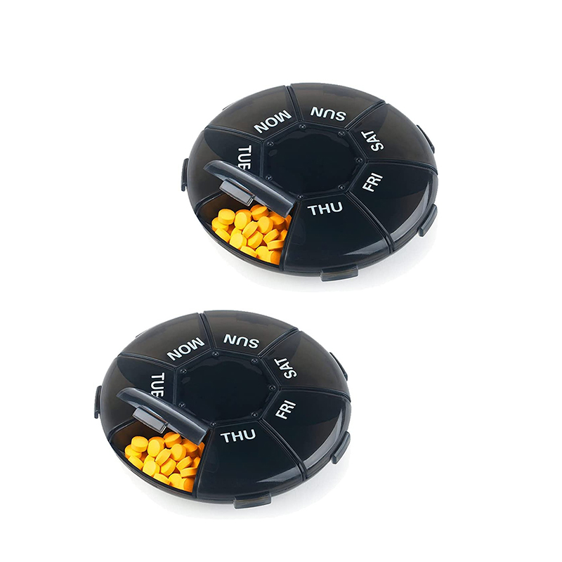 Kompakt lille ugentlig pilleorganisator til vitamintilskud 
