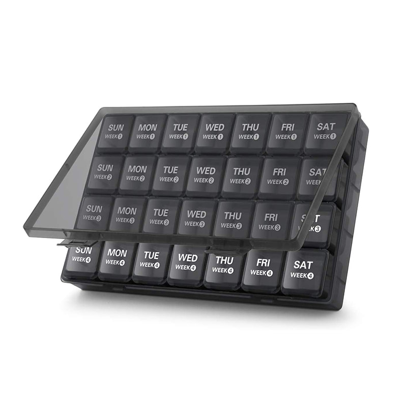 Støvtæt Månedlig 28 Dage 4 Uger Pille Organizer 