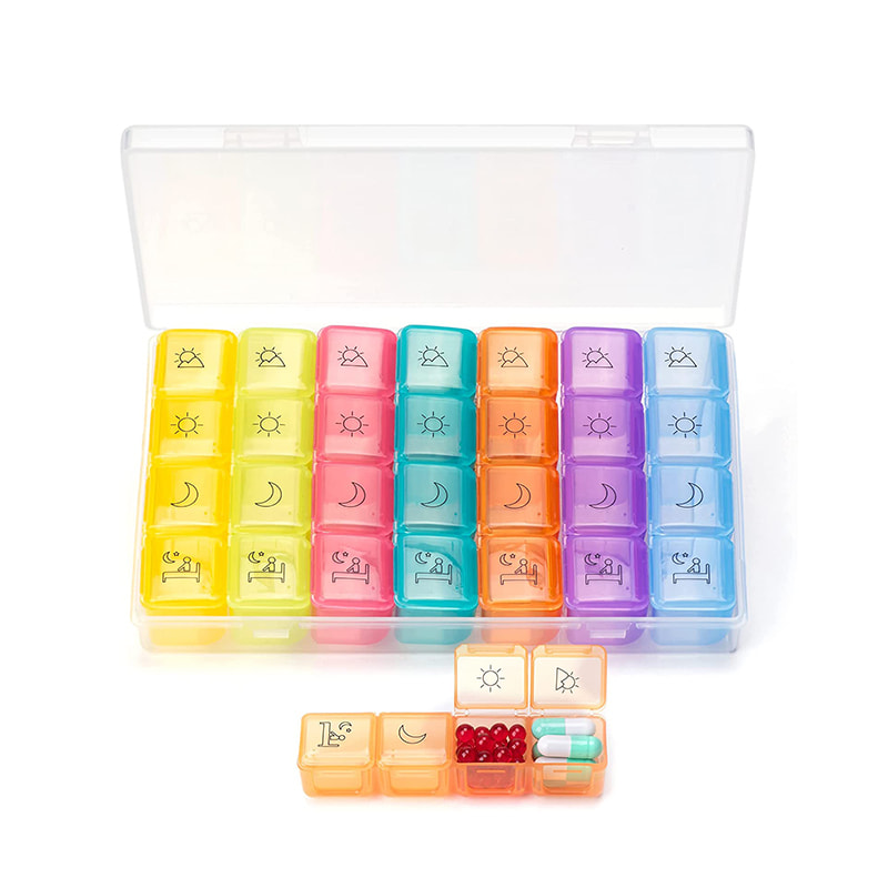 Bærbar daglig ugentlig medicin pilleetui 