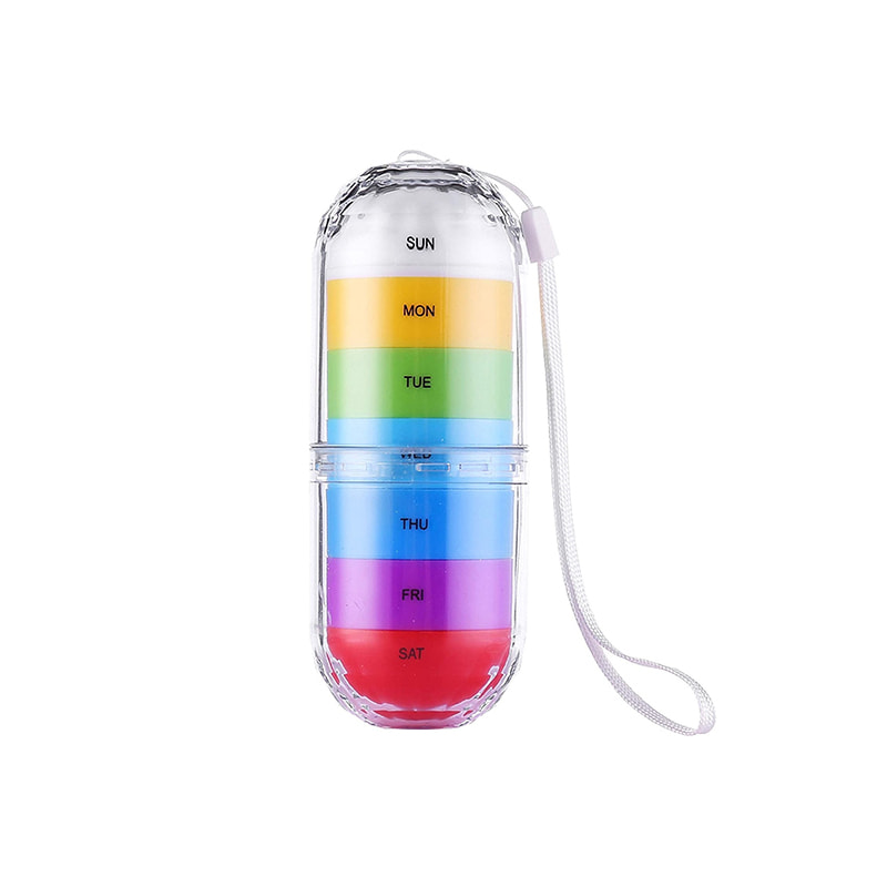 Rainbow 7 Day Waterproof Medicin Pill Organizer 