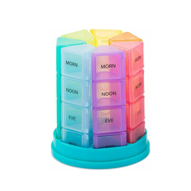 Ny bærbar ugentlig 4 gange om dagen pilleæske 