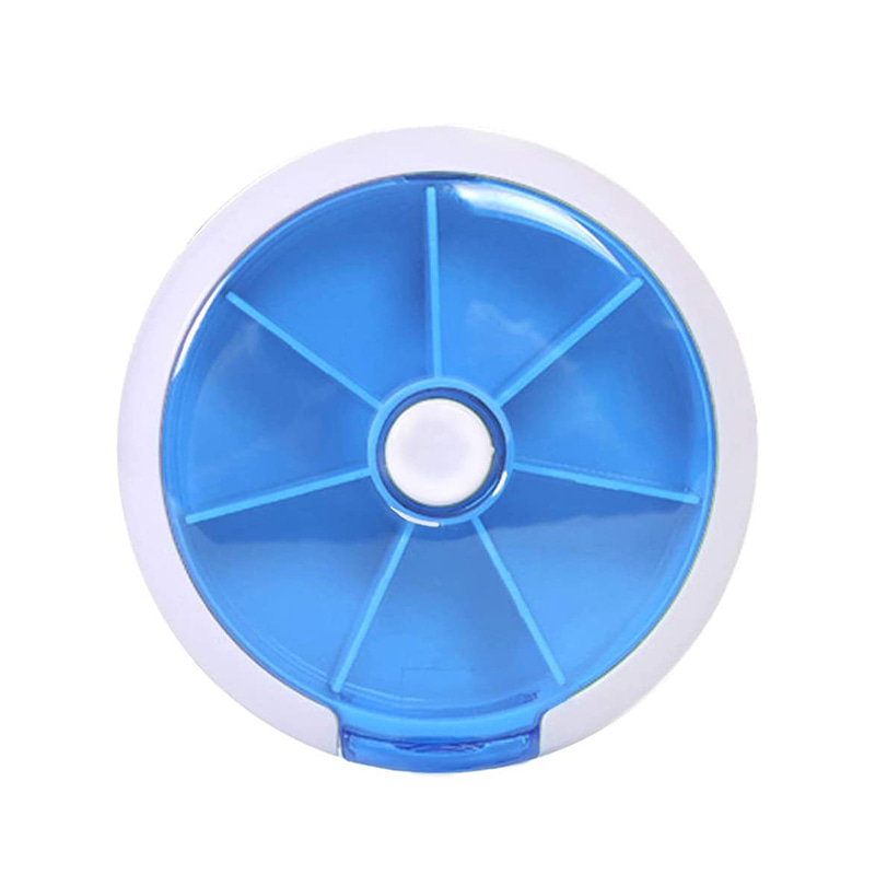 Push Button Rotate Weekly Pille Planner med 7 rum 