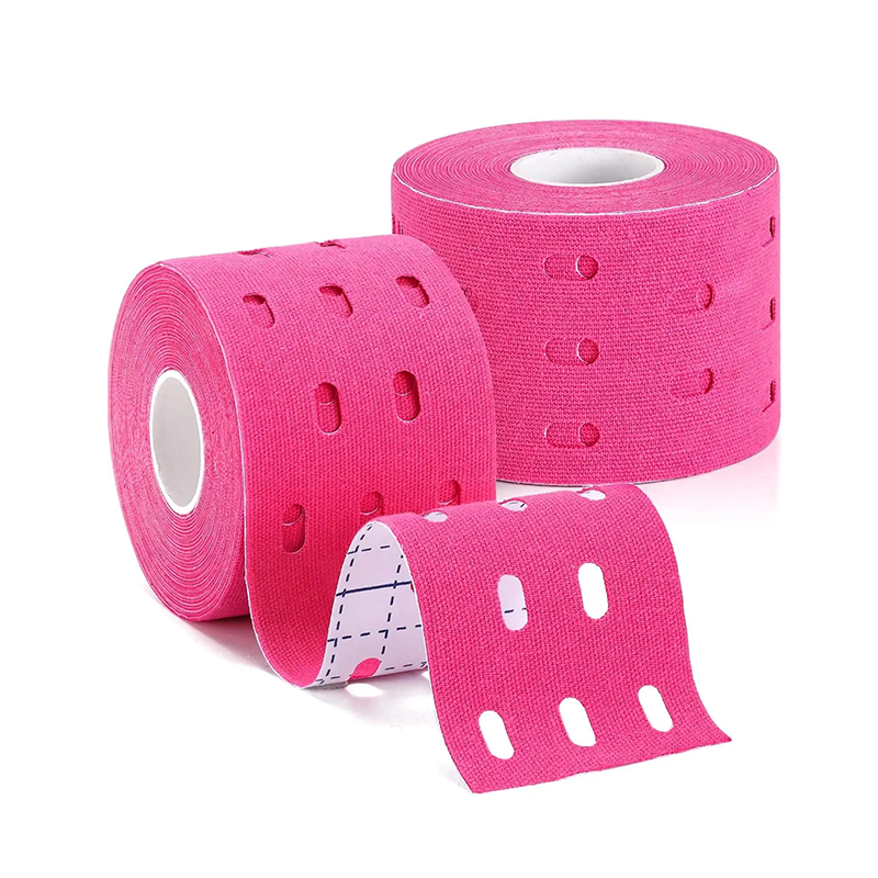 Åndbar Pro Athletic Kinesiology Tape med huller Terapeutisk muskeltape Fysiotape