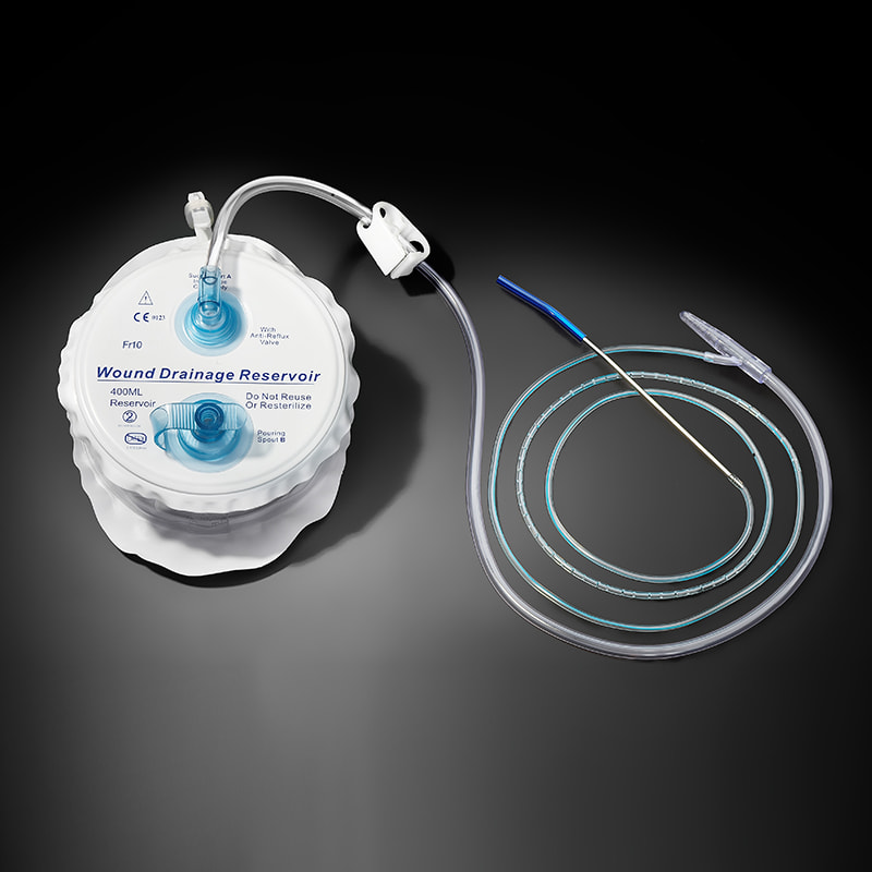 Sårdræningsreservoir (med fjeder)